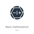 Basic mathematical symbols icon vector. Trendy flat basic mathematical symbols icon from signs collection isolated on white Royalty Free Stock Photo