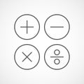 Basic mathematical symbols. Vector illustration. Royalty Free Stock Photo