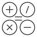 Basic Mathematical Symbols vector Math concept linear icon
