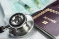 Basic Medicine Elements To Travel Abroad, Conceptual Image Royalty Free Stock Photo