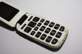 Basic mobile phone. Simple, simplistic and old fashioned flip phone