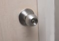 Basic modern door knob with silver color, interior design concept Royalty Free Stock Photo