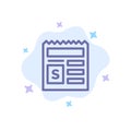 Basic, Money, Document, Bank Blue Icon on Abstract Cloud Background