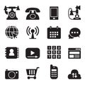 Basic Phone icon set Royalty Free Stock Photo