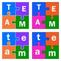 Basic Puzzle pieces with team text sign Royalty Free Stock Photo