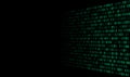 Green binary ones zeros code on black background. Royalty Free Stock Photo