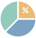 Pie Chart Color isolated Vector Icon that can be easily modified or edit Royalty Free Stock Photo