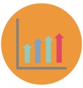 Bar Chart Color isolated Vector Icon that can be easily modified or edit Royalty Free Stock Photo