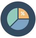 Pie Chart Color isolated Vector Icon that can be easily modified or edit Royalty Free Stock Photo
