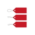 Blank red price tag vector set. Royalty Free Stock Photo