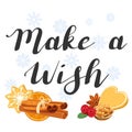 Make a wish. Lettering with cookies and cinnamon