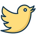 sparrow, twitter Isolated Vector Icon that can be easily modified or edit in any style Royalty Free Stock Photo