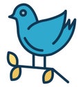 sparrow, twitter Isolated Vector Icon that can be easily modified or edit in any style Royalty Free Stock Photo