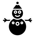 Snowman Isolated Vector Icon that can be easily modified or edit in any style Royalty Free Stock Photo