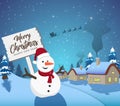 Happy New Year Merry Christmas 2019 with snowman Royalty Free Stock Photo