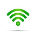 Wifi icon symbol wireless connection 3d icon in green area element on white background