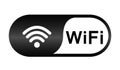 Wifi icon symbol wireless connection 3d icon button in black element on white background