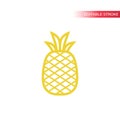 Pineapple simple line icon in color. Outline pineapple vector icon.