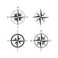 Old compass vintage style black vector set. Royalty Free Stock Photo