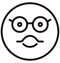 nerdy, glasses face Vector Isolated Icon which can easily modify or edit