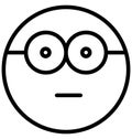 nerdy glasses face, emoticon Vector Isolated Icon which can easily modify or edit