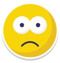 bemused face, gaze emoticon Vector Isolated Icon which can easily modify or edit