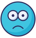 bemused face, gaze emoticon Vector Isolated Icon which can easily modify or edit