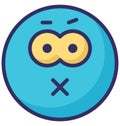 sealed lips, horror face Vector Isolated Icon which can easily modify or edit Royalty Free Stock Photo