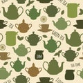 Be ready for a tea. Seamless tea pattern.