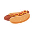 Hotdog sandwich vecetor design illustration