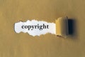 Copyrigt on white paper Royalty Free Stock Photo