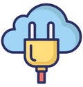 Cloud Hosting Isolated Vector Icon that can easily modify or edit. Royalty Free Stock Photo