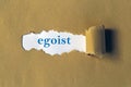 Egoist on white paper Royalty Free Stock Photo