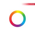 Primary colors spectrum outline vector circle. Circle spectrum colors rainbow gradient.