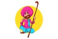 Illustration Of Cartoon Punjabi Man Royalty Free Stock Photo