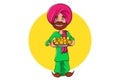 Illustration Of Cartoon Punjabi Man Royalty Free Stock Photo