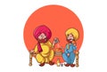 Illustration Of Cartoon Punjabi Man Royalty Free Stock Photo