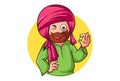 Illustration Of Cartoon Punjabi Man Royalty Free Stock Photo