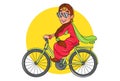 Illustration Of Cartoon Punjabi Woman Royalty Free Stock Photo