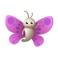 Cute happy Butterfly smile and wave - vector illustration