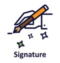 Signature Isolated Vector icon that can easily modified or edit.