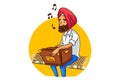 Illustration Of Cartoon Punjabi Man Royalty Free Stock Photo