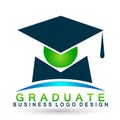 Graduates academic high education students logo icon successful graduation students bachelor icon element on white background