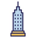 Building, empire state building Isolated Vector Icon which can be easily edit or modified.