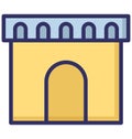 Castle,Archway Isolated Vector Icon which can be easily edit or modified. Royalty Free Stock Photo