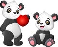 Cute panda couple in love Royalty Free Stock Photo