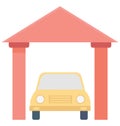 Garage Color Vector icon which can be easily modified or edit Royalty Free Stock Photo