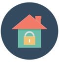 House Security Color Vector icon which can be easily modified or edit