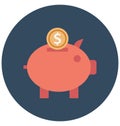 Piggy Bank Color Vector icon whic Piggy Bank Color Vector icon which can be easily modified or editan be easily modified or edit