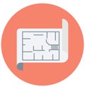 House Plan Color Vector icon which can be easily modified or edit Royalty Free Stock Photo